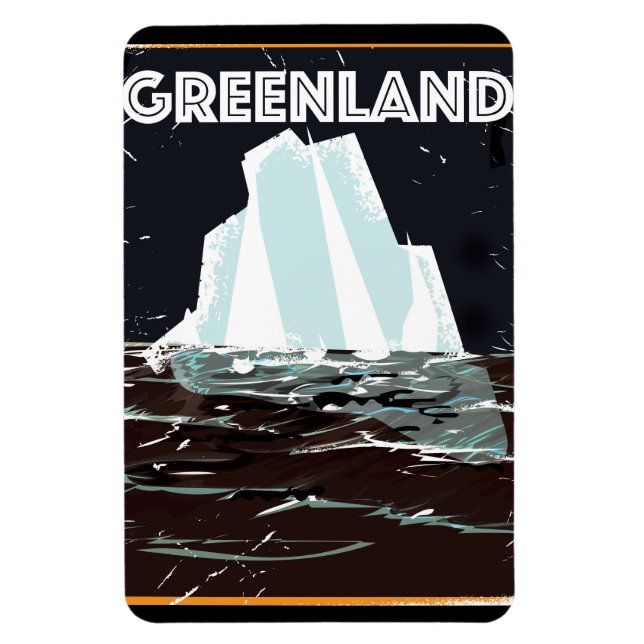 Ímã Viagens vintage da Gronelândia (Vertical)