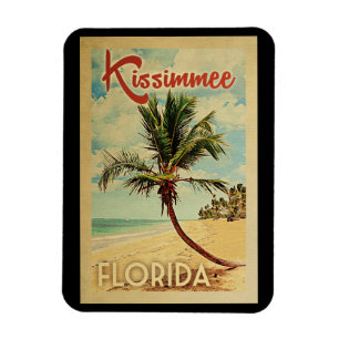 Ímã Viagens vintage da palmeira de Kissimmee