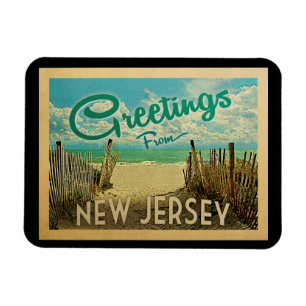 Ímã Viagens vintage da praia da costa de New-jersey