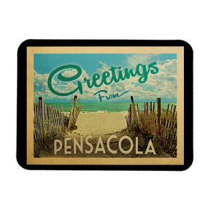 Ímã Viagens vintage da praia de Pensacola