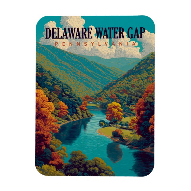Ímã Viagens vintage de água de Delaware (Vertical)