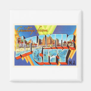 Imã Viagens vintage de Atlantic City 2 New-jersey NJ -