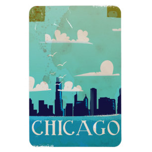 Ímã viagens vintage de Chicago