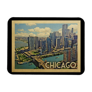 Ímã Viagens vintage de Chicago Illinois