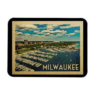 Ímã Viagens vintage de Milwaukee Wisconsin