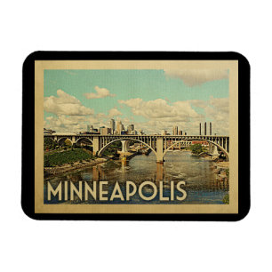 Ímã Viagens vintage de Minneapolis Minnesota