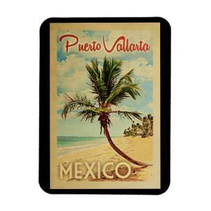Ímã Viagens vintage de Palm de Puerto Vallarta