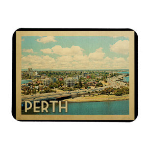 Ímã Viagens vintage de Perth Austrália