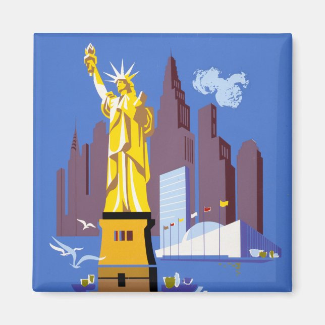 Imã Viagens vintage De Poster Para Alegheny Airlines (Frente)