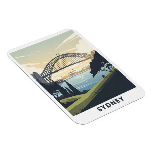 Ímã Viagens vintage de Sydney harbor