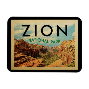 Ímã Viagens vintage do parque nacional de Zion
