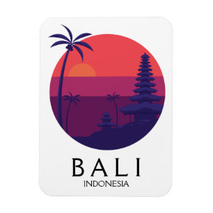 Ímã Viagens vintage do Templo de Bali na Indonésia
