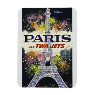 Ímã Viagens vintage Eiffel Tower Paris