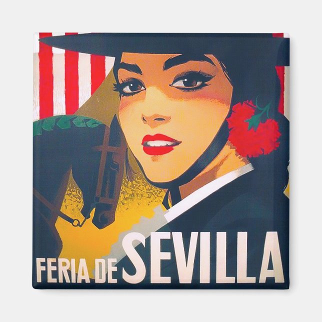 Imã viagens vintage Feria de Sevilla de 1969 (Frente)