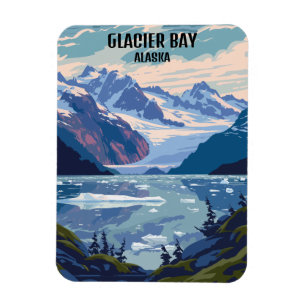 Ímã Viagens vintage Glacier Bay National Park Alaska
