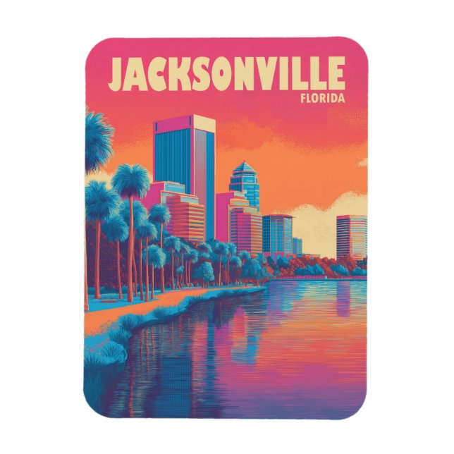 Ímã Viagens vintage Jacksonville Florida (Vertical)