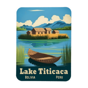Ímã Viagens vintage lago Titicaca América do Sul Censu