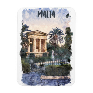 Ímã Viagens vintage mediterrânica de Malta