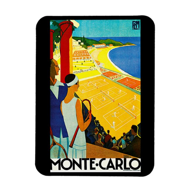 Ímã Viagens vintage Monte Carlo (Vertical)