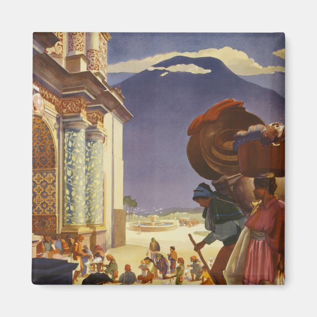 Imã Viagens vintage Para Guatemala (Frente)