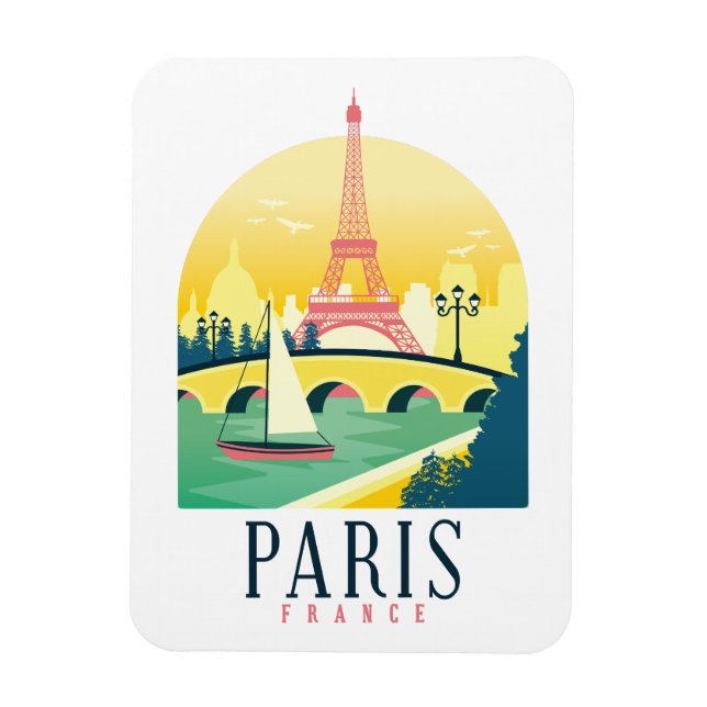 Ímã Viagens vintage Paris França (Vertical)