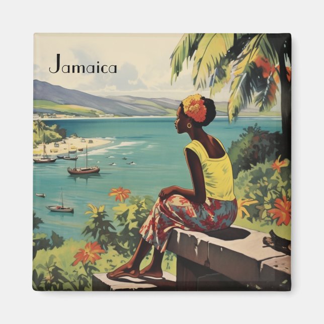 Imã Viagens vintage Poster jamaicana (Frente)
