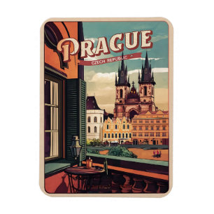 Ímã viagens vintage praça balcão presentes república t