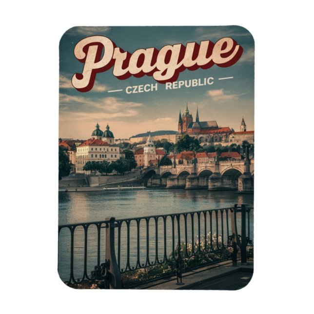 Ímã viagens vintage praça república tcheca presentes,  (Vertical)