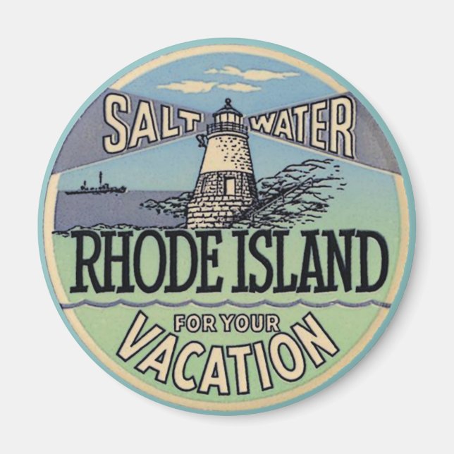 Imã Viagens vintage Rhode Island (Frente)