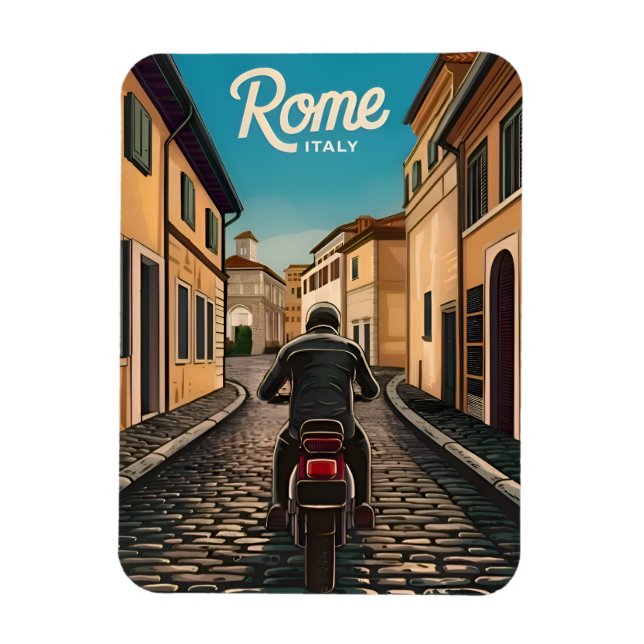 Ímã Viagens vintage Roma Itália - Gráfico Retroativo (Vertical)