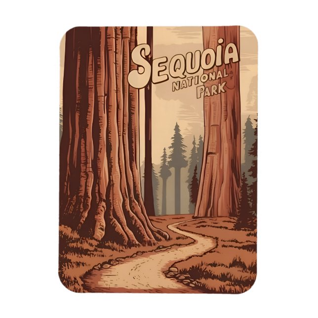Ímã Viagens vintage Sequoia National Park - Gráfico (Vertical)