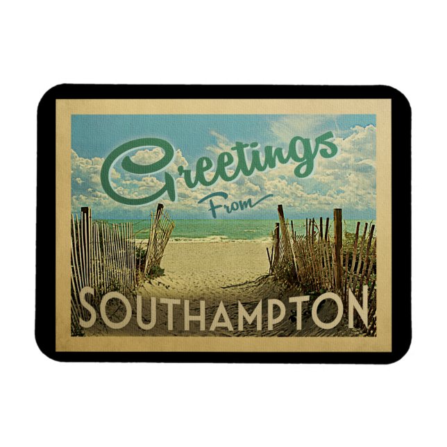 Ímã Viagens vintage Southampton Beach (Horizontal)