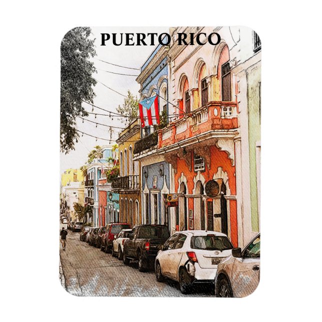 Ímã Viagens vintage surpreendente em Porto Rico (Vertical)