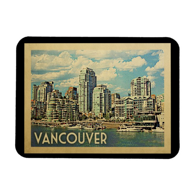 Ímã Viagens vintage Vancouver Canadá (Horizontal)
