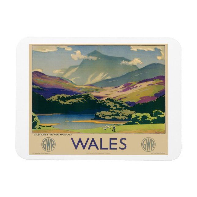 Ímã Viagens vintage Wales (Horizontal)