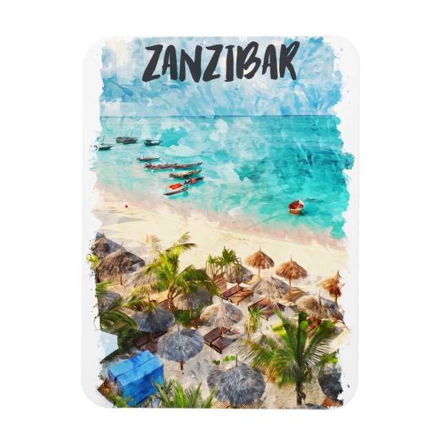 Ímã Viagens vintage Zanzibar Tansania Foto (Vertical)