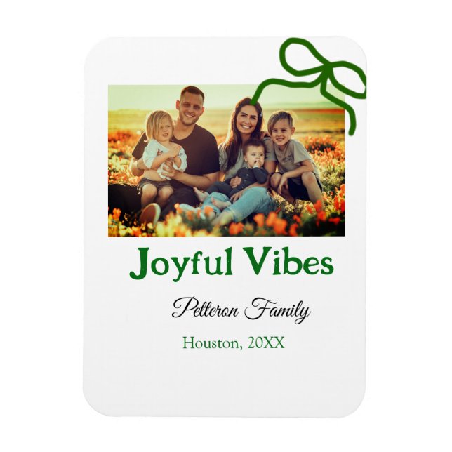 Ímã Vibes, alegres arcos verdes, adicionam o nome da f (Vertical)