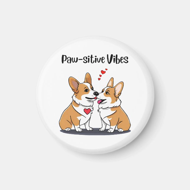 Imã Vibes Corgis Apaixonados (Frente)