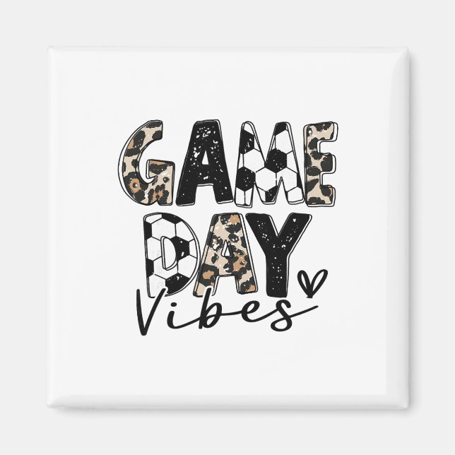 Imã Vibes de Dia de Jogo de Futebol para Mulheres Mãe  (Frente)