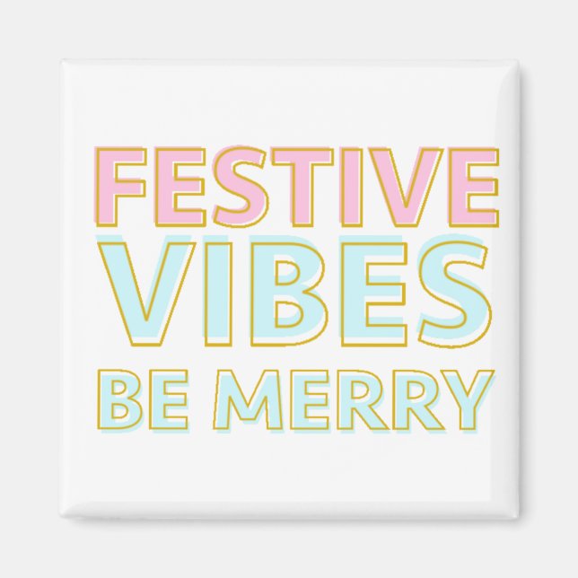 Imã Víblias festivas de Natal alegre e coloridas (Frente)