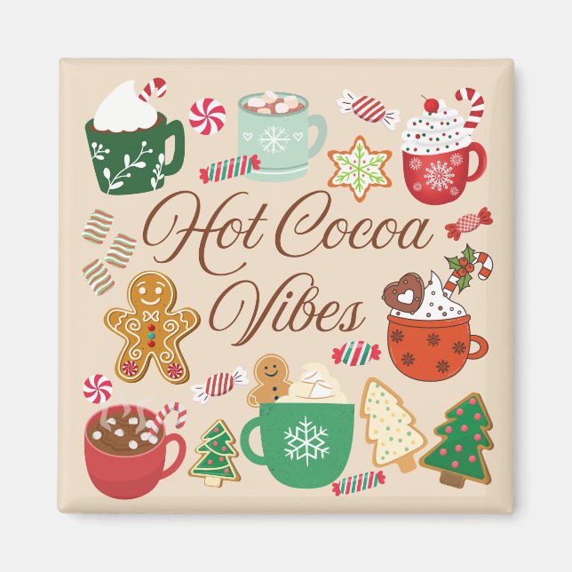 Imã Vibrações de Natal com Chocolate Quente (Frente)