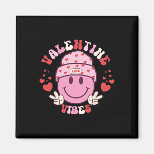 Imã Vibrações de São Valentão Groovy Rosto Sorridente 