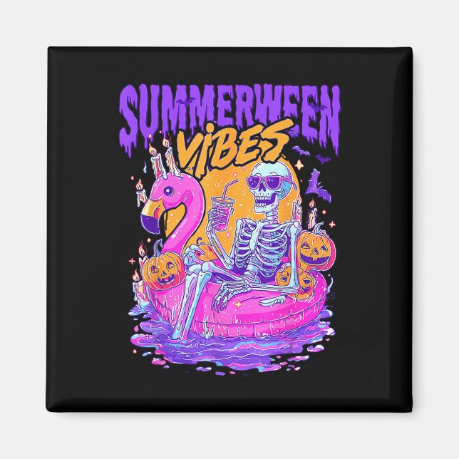 Imã Vibrações de Summerween Esqueleto Assustador de Fl (Frente)