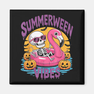 Imã Vibrações de Summerween Flamingo Esqueleto Hallowe