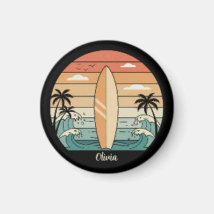 Imã Vibrações de Surf Retrô - Prancha de Surf e Ondas