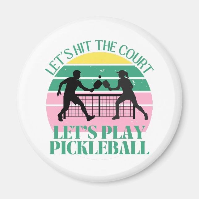 Imã Vibrações Retrô de Pickleball Somente no Aniversár (Frente)