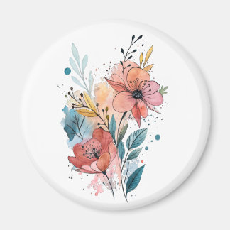 Imã Vibrant Floral Watercolor Design