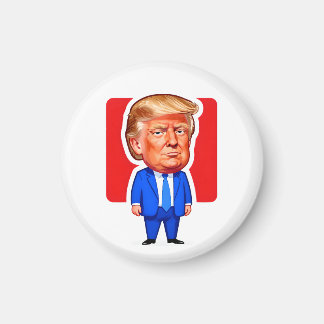 Imã Vibrant Pop‑Art Trump Caricature