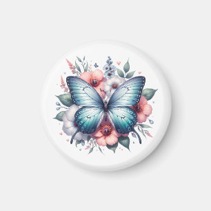 Imã Vibrante Buquê Floral de Borboleta Art-96283