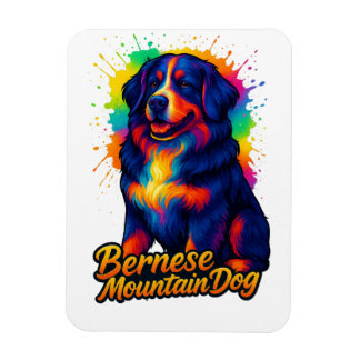 Ímã Vibrante Design Pop Art do Cão de Montanha Bernês